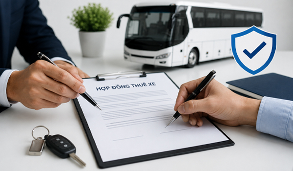 Hợp đồng thuê xe rõ ràng giúp khách hàng an tâm hơn khi sử dụng dịch vụ tại Tốt Loan