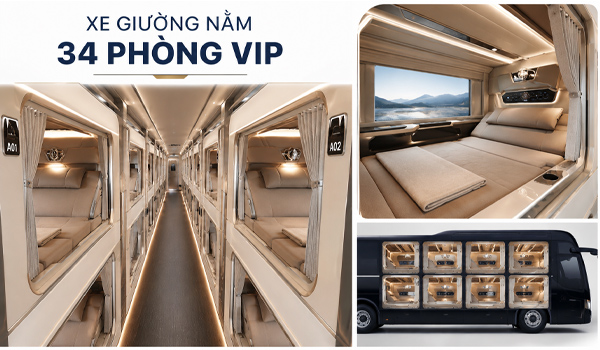 Xe giường nằm 34 phòng VIP là dòng xe khách cao cấp được ưa chuộng hiện nay