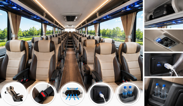 Các dòng xe 34 chỗ đời mới được trang bị đầy đủ tiện nghi hiện đại