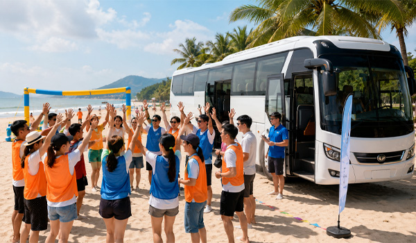 Thuê xe tổ chức team building cho nhân viên công ty