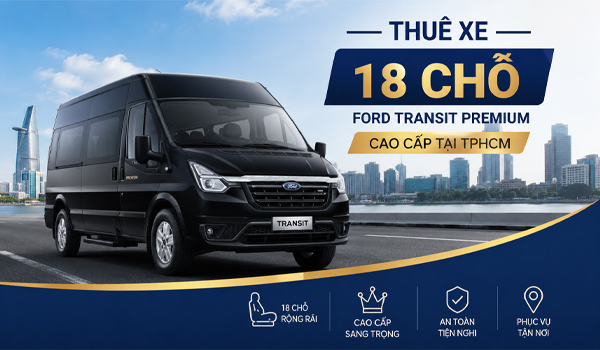 Thuê xe 18 chỗ Ford Transit Premium cao cấp tại TPHCM